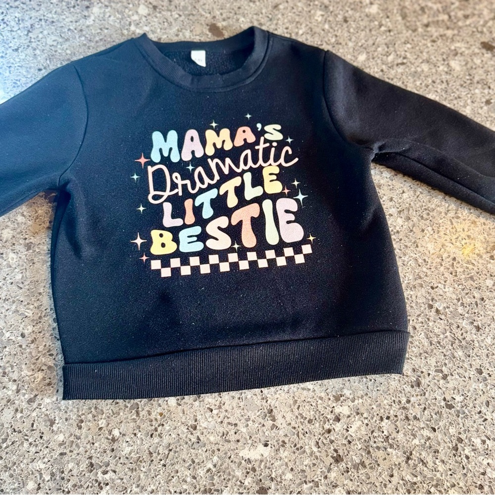 Mama's Dramatic Little Bestie Kids Sweatshirt - Black